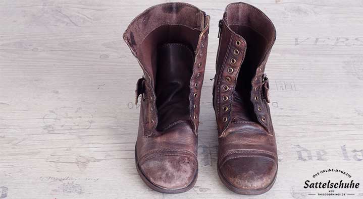 Stiefeletten nach einem Winter ohne Schuhpflege